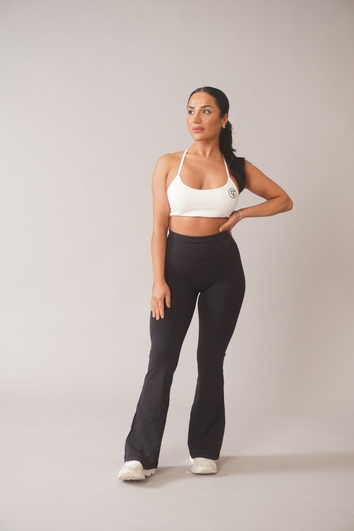Super High Rise Flared Tights - Black