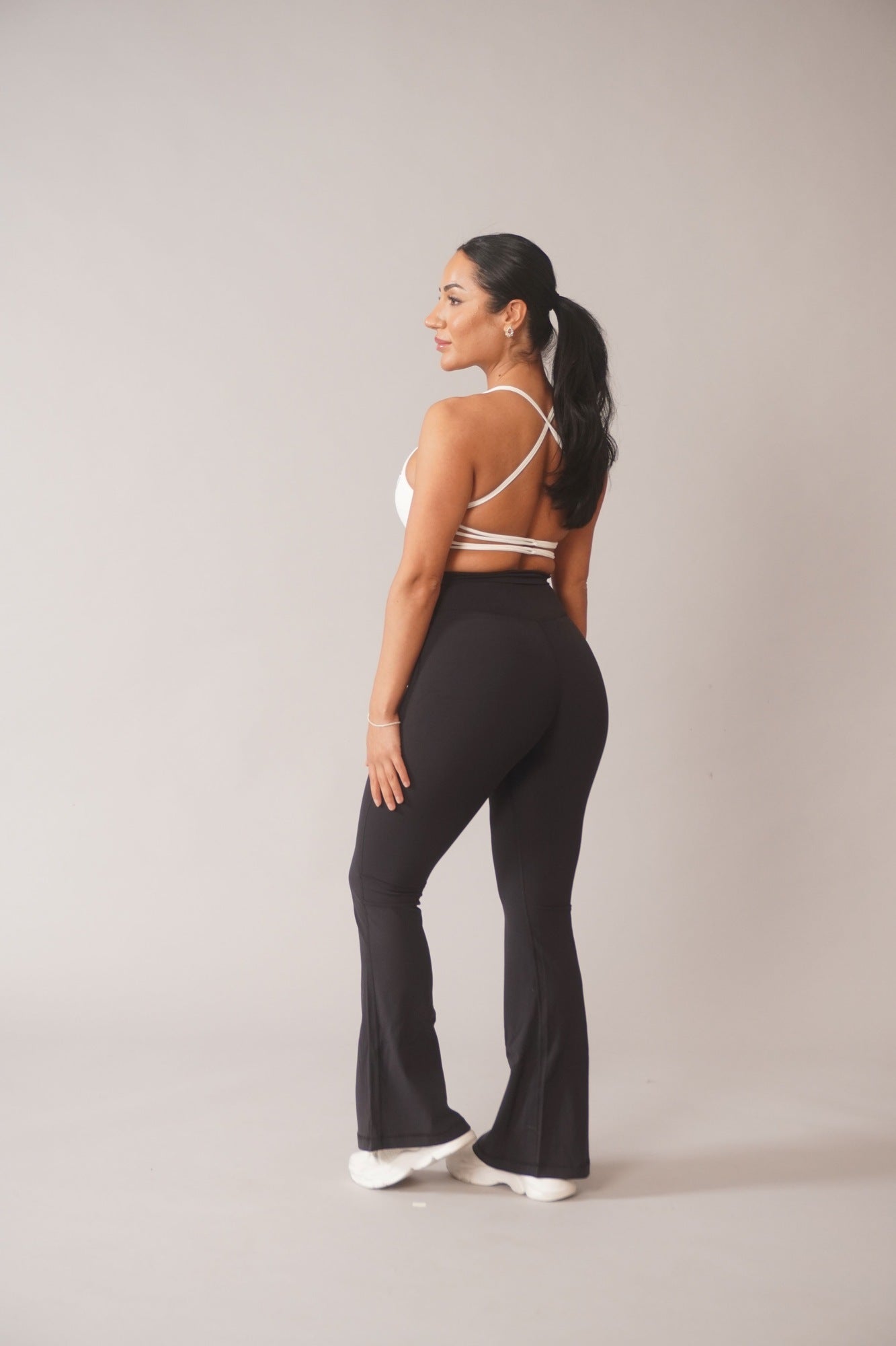 Super High Rise Flared Tights - Black